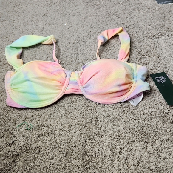 Wild Fable Womens Multi Swirl Mesh Overlay Underwire Bikini Swim Top - M (8-10) - Picture 3 of 12